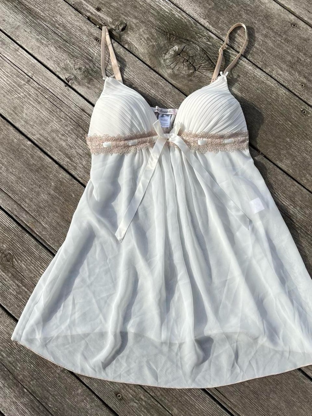 Linea Donatella white lingerie cami babydoll top